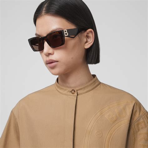 burberry sunglasses large gold b on side|Burberry sunglasses for women.